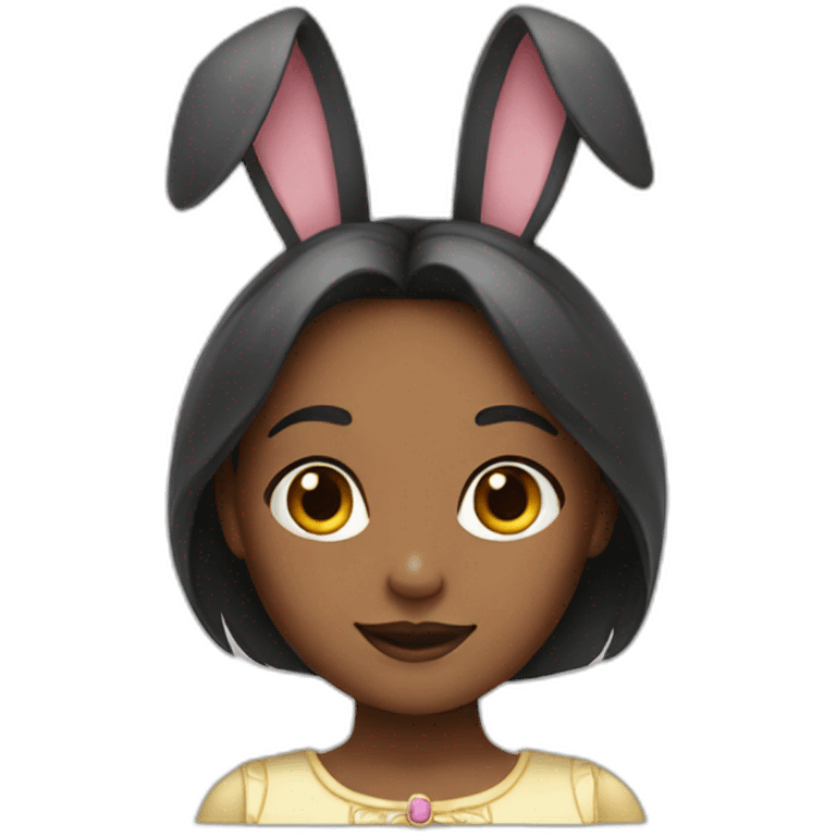 a girl with rabbit ears and a princess cut emoji