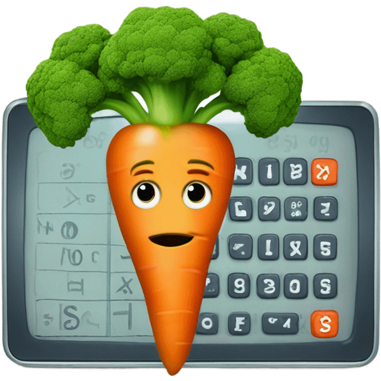 vegetable doing math emoji