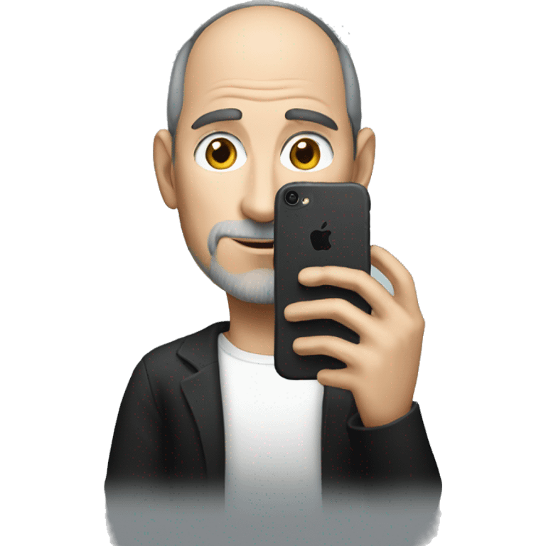 Steve Jobs holding an iPhone 15 emoji