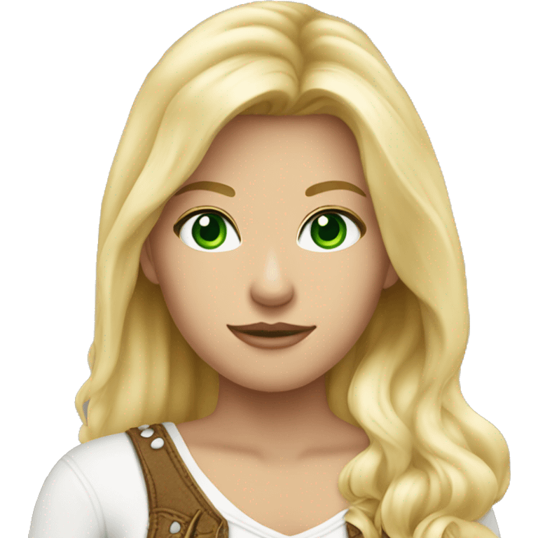 Blonde white cowgirl green eyes  emoji