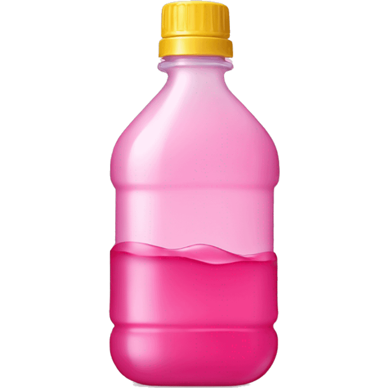 plastic bottle with crystaline pink liquid emoji