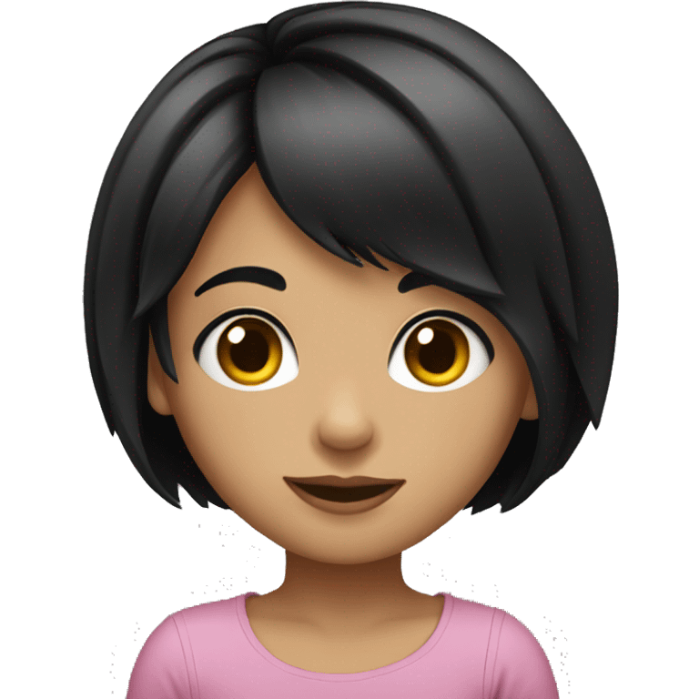 short black hair-young girl emoji