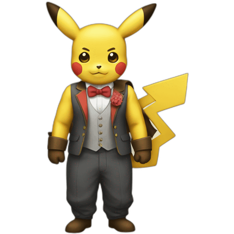 Picachu con el traje de bantman emoji