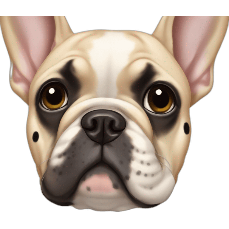 French bulldog beige with A lot of black spots on the head emoji