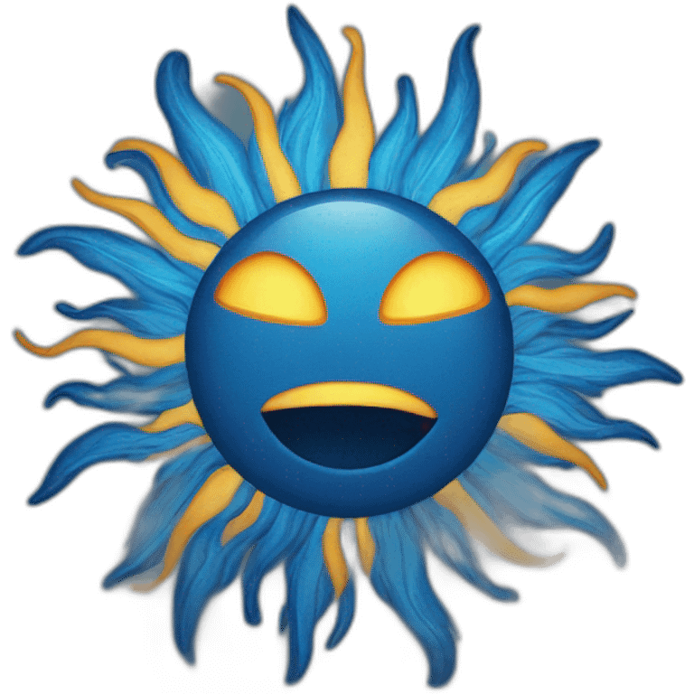 Blue sun emoji