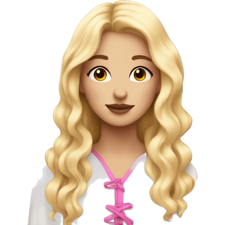 Blonde girl with pink tarot cards emoji