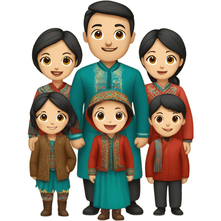 kazakh family photorealistic emoji