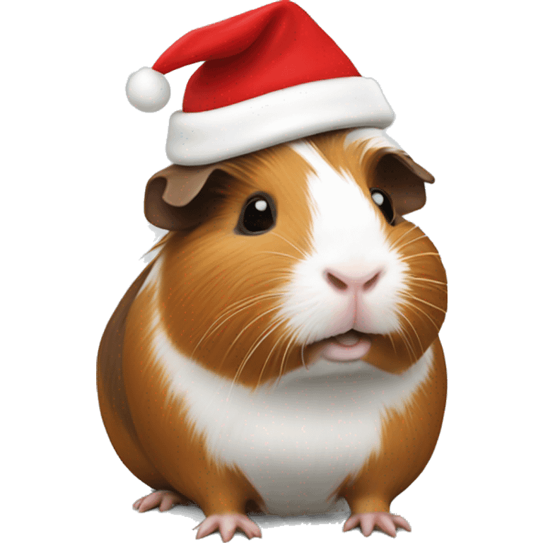 Guinea pig wearing a Santa hat emoji