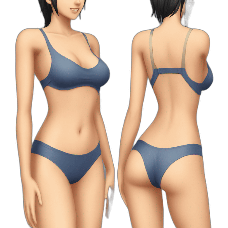 nico robin full body pawg micro swimsuit back focus emoji