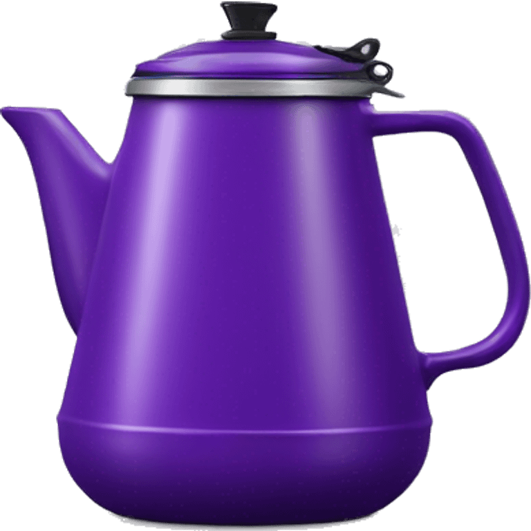 Realistic purple camping coffee pot isolated. emoji