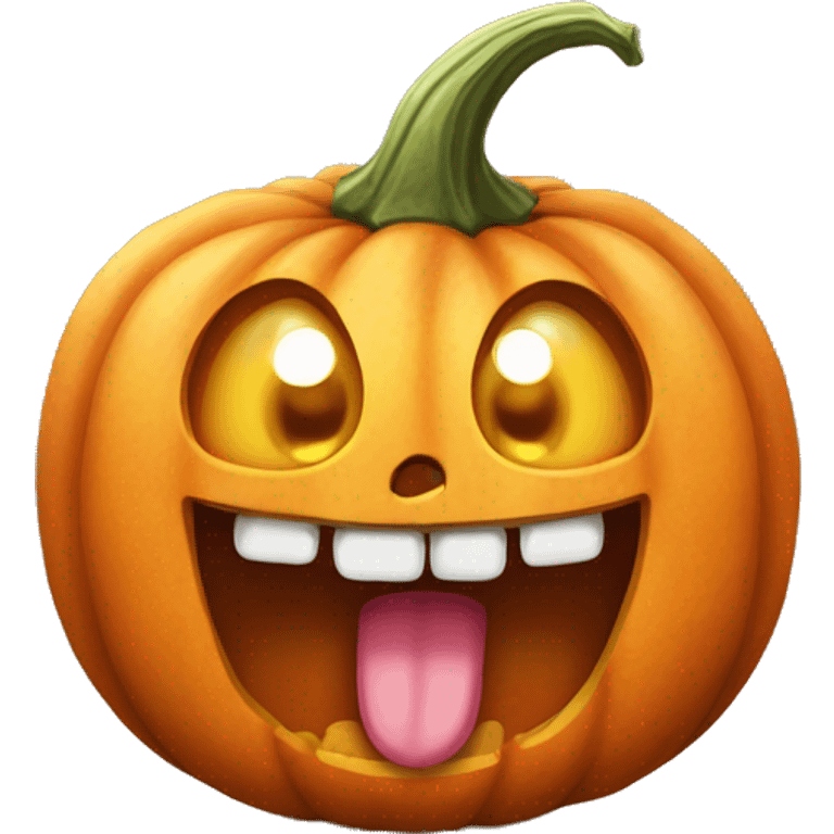 drooling pumpkin cute emoji