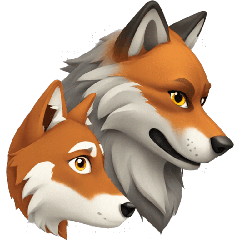 Wolf and fox emoji