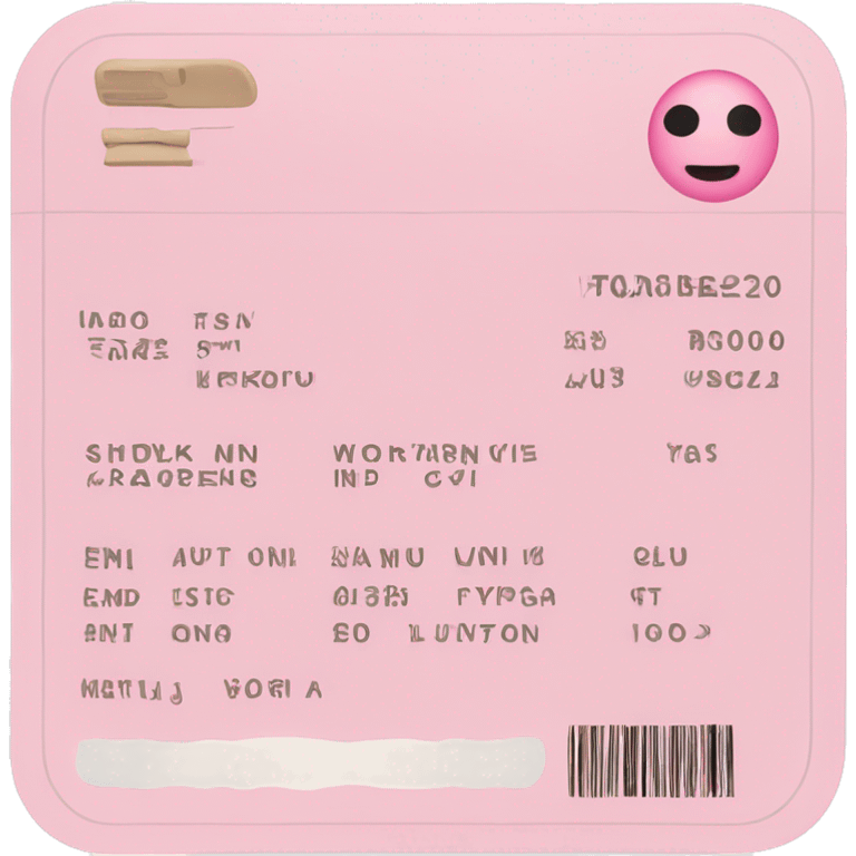 Light pink boarding pass  emoji