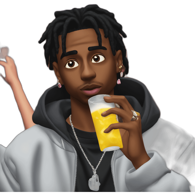 playboi carti sipping lean at a concert emoji