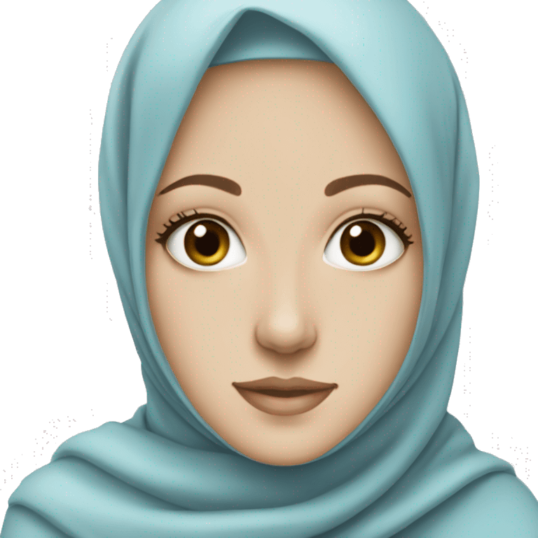 a white girl wearing soft blue hijab emoji