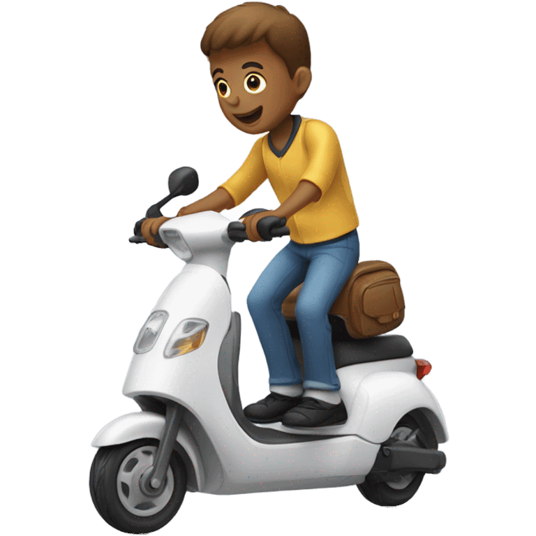 Two boys on an electric scooter emoji