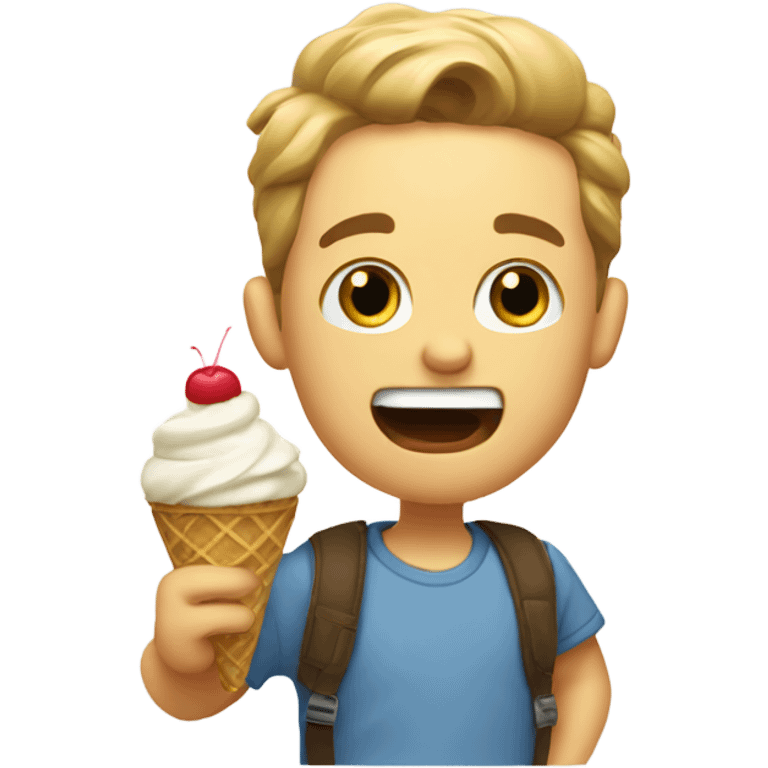 Colton eating ice cream emoji