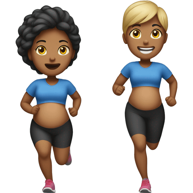 pregnant woman running with sport clothes emoji