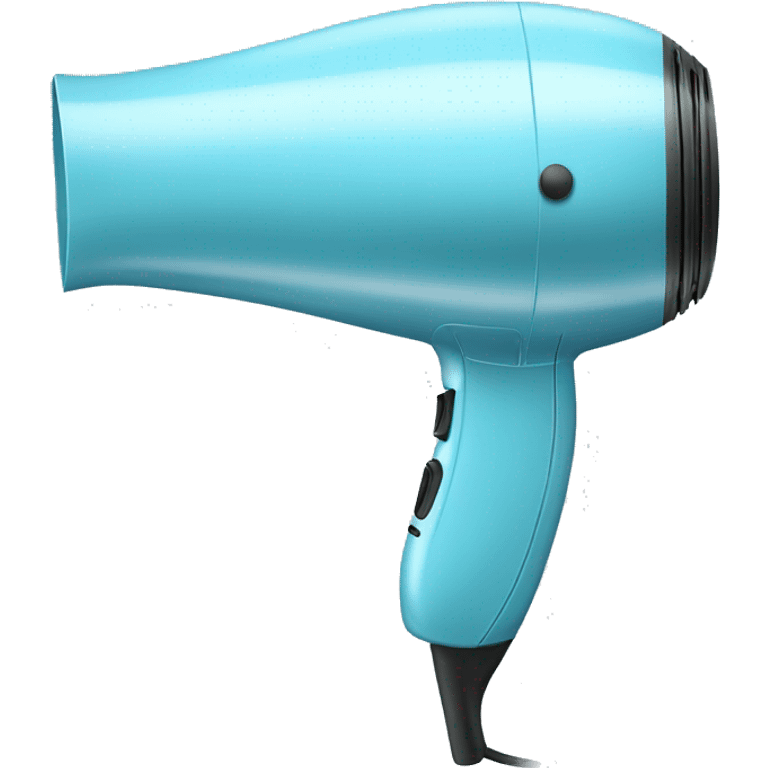 Realistic isolated light blue hair dryer emoji