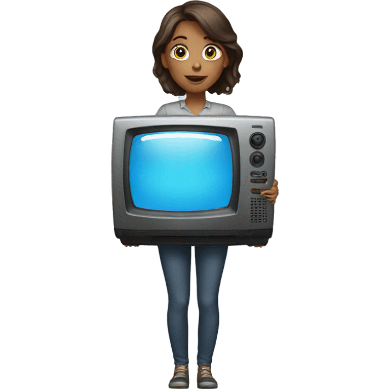 a women with a tv emoji