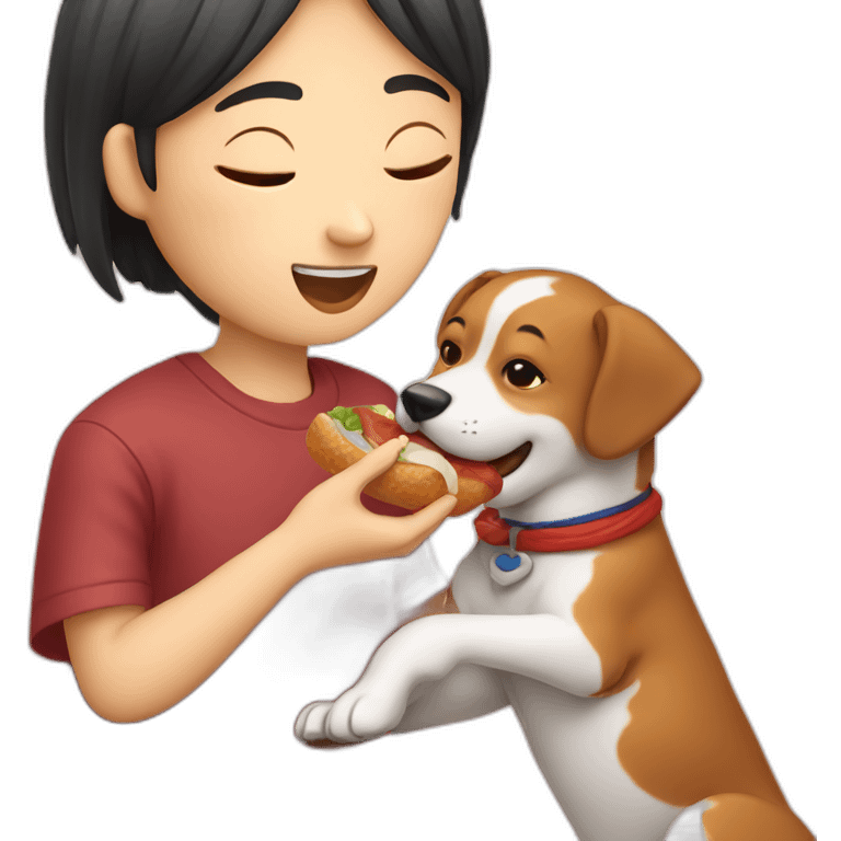 chinese person eating a delicious dog emoji