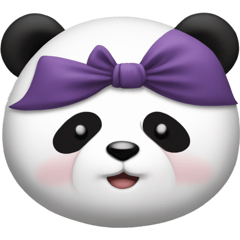 Panda with bow on top of head and sleeping on the side emoji