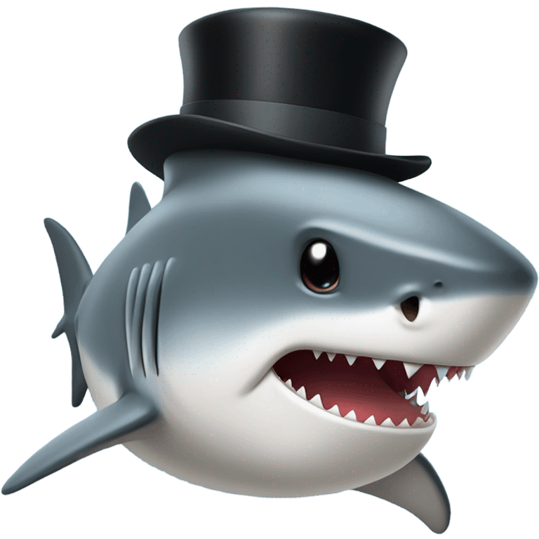 shark wearing a top hat emoji