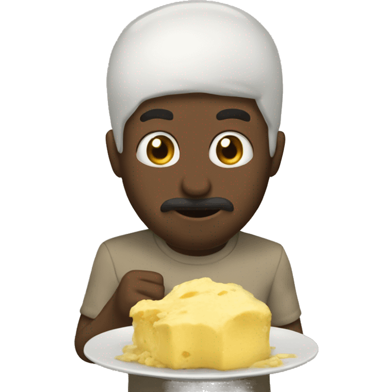 He eats dates, flour, butter and a sweet called Qashd. emoji