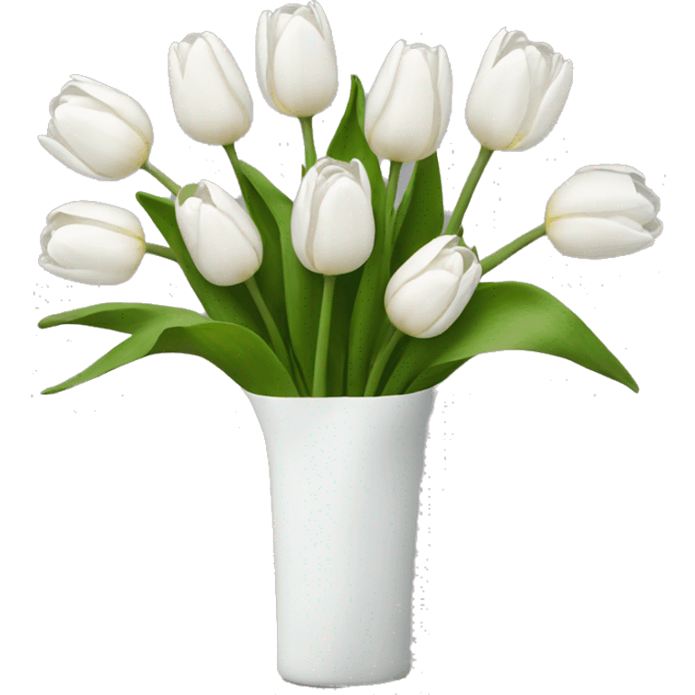 white tulip bouquet  emoji