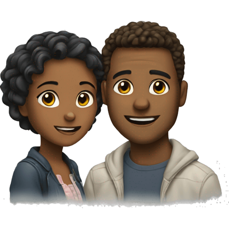 The girl and the guy are cute emoji