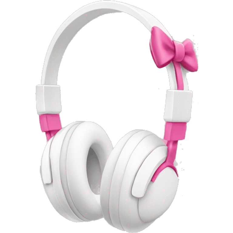 White headphones with pink bow emoji