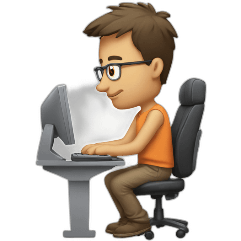 computer guy with bad posture emoji