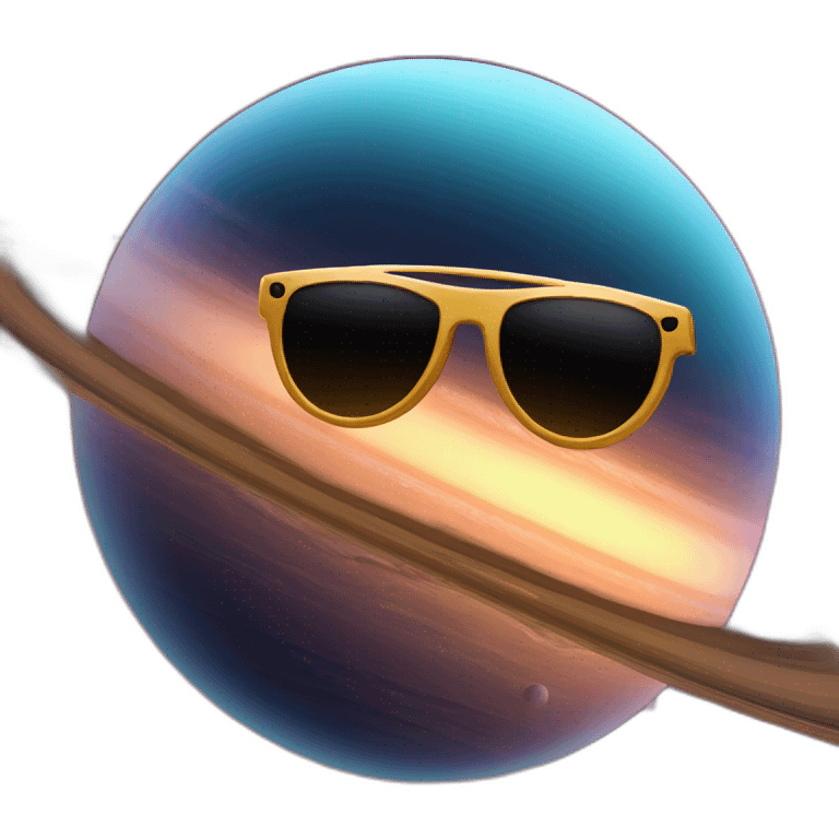 Saturn planet with sunglasses emoji