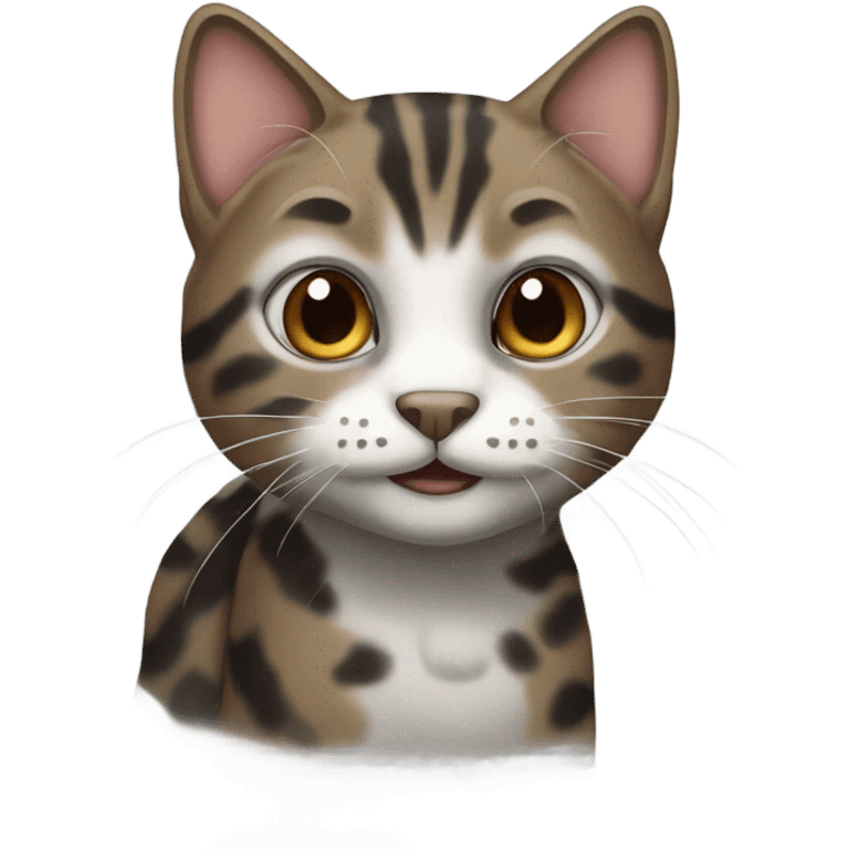 Brown black white and grey tabby Cat emoji