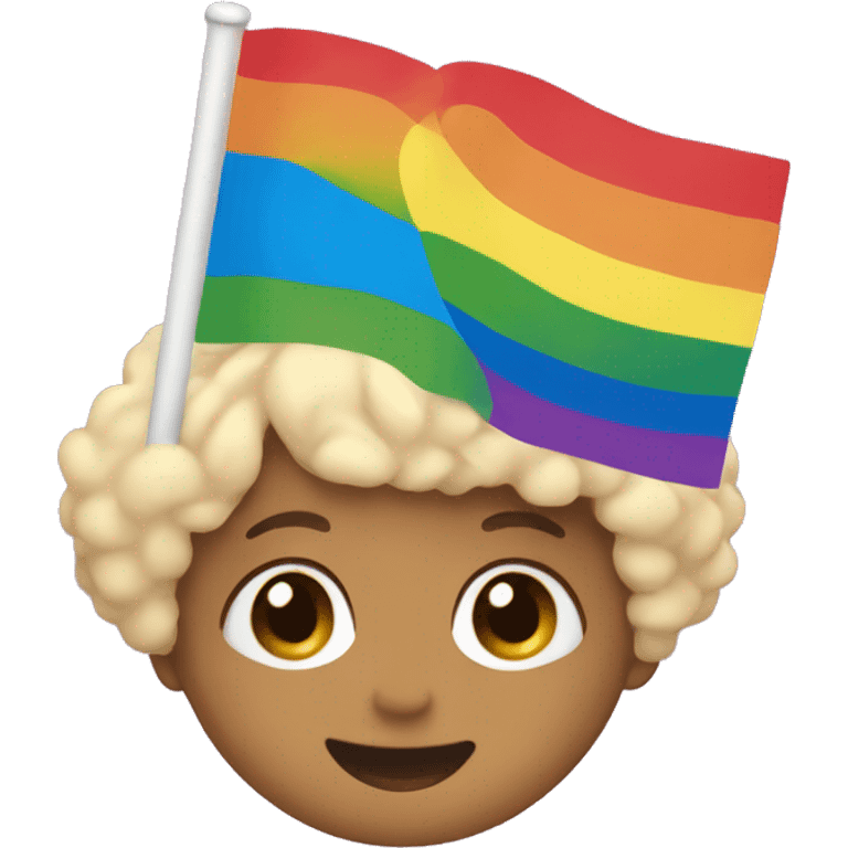 pride flag with cute emojis emoji