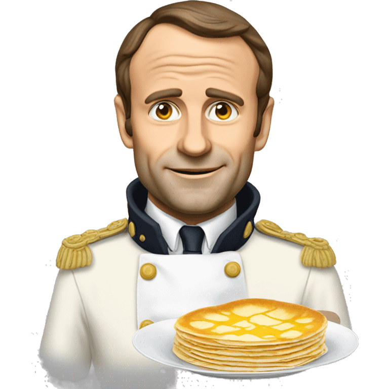 Macron mange des crêpes  emoji