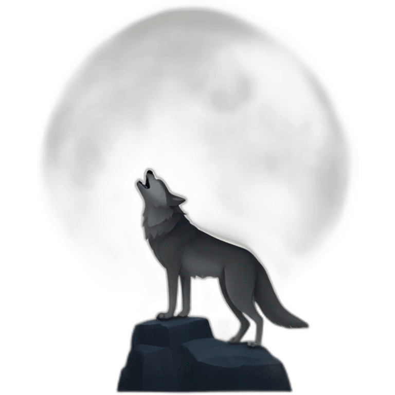 wolf howling at the moon emoji