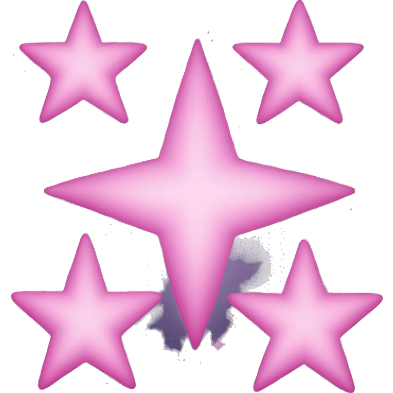 Three small pink , 4-pointed stars grouped together. The stars have a slightly elongated shape, giving them a twinkling effect. They vary in size, with the largest star in the center and two smaller stars on either side.  emoji