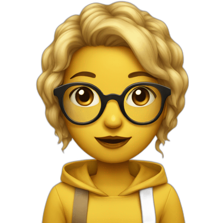 girl bee with glasses   emoji