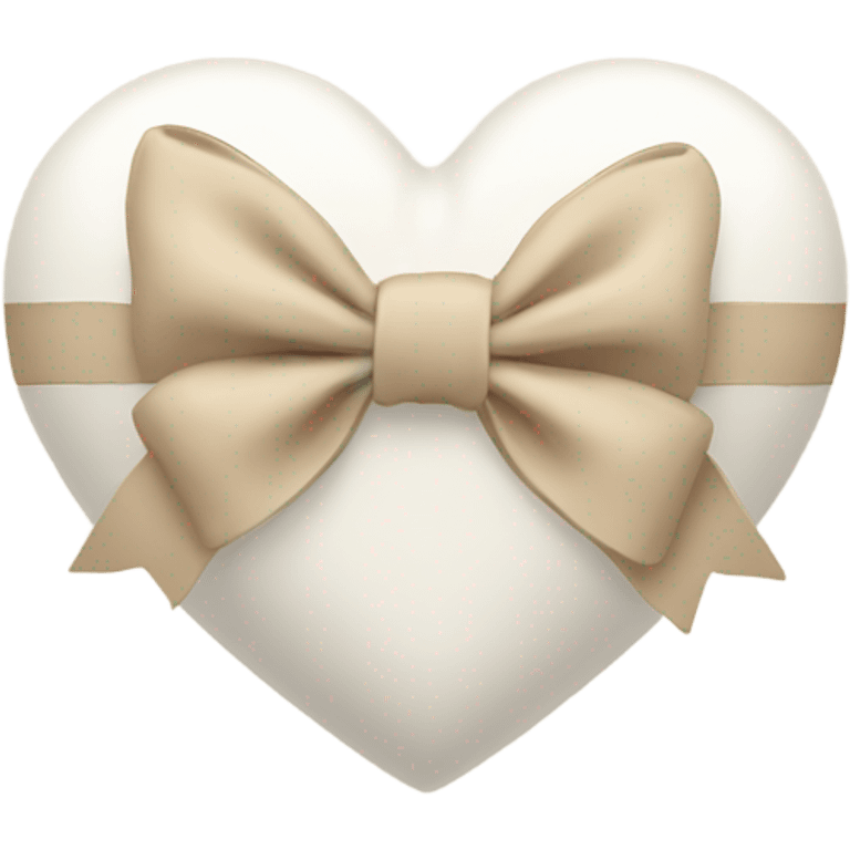 white heart with beige bow emoji