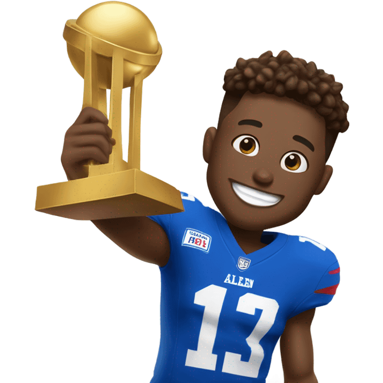 White Josh Allen kissing trophy  emoji