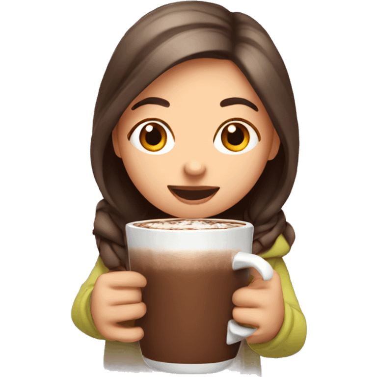 girl having hot chocolate emoji