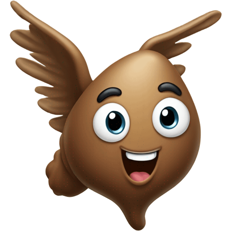 Flying poop emoji