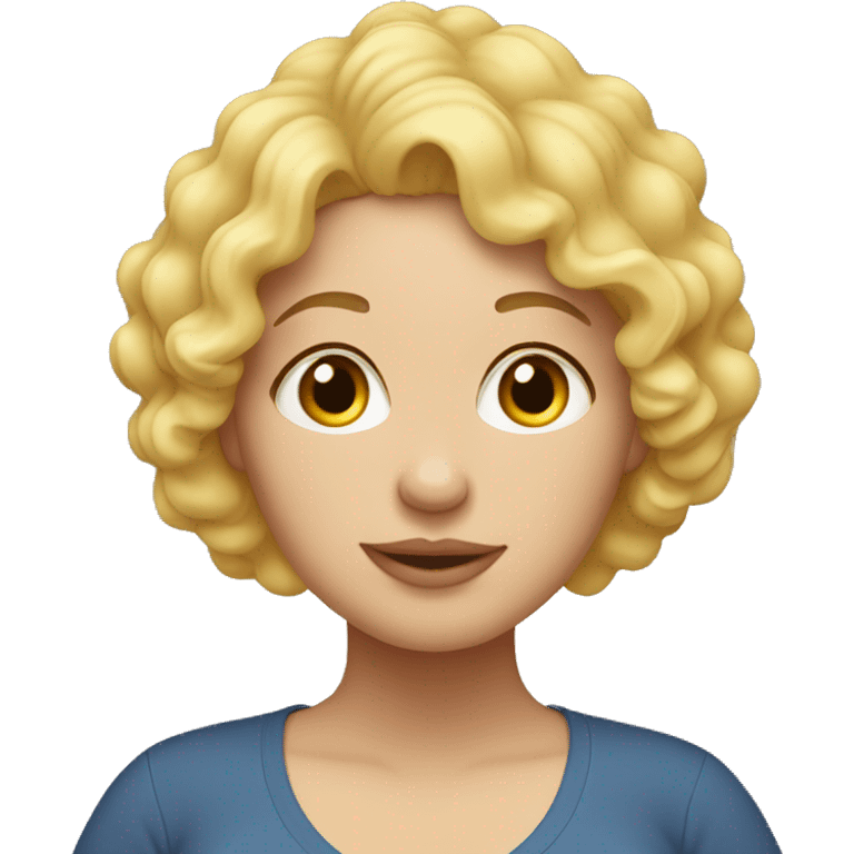 Pregnant woman with short curly blonde hair emoji