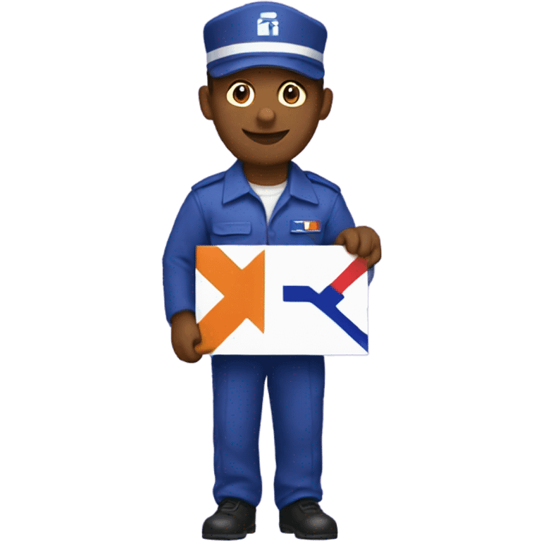 FedEx driver holding UN flag emoji