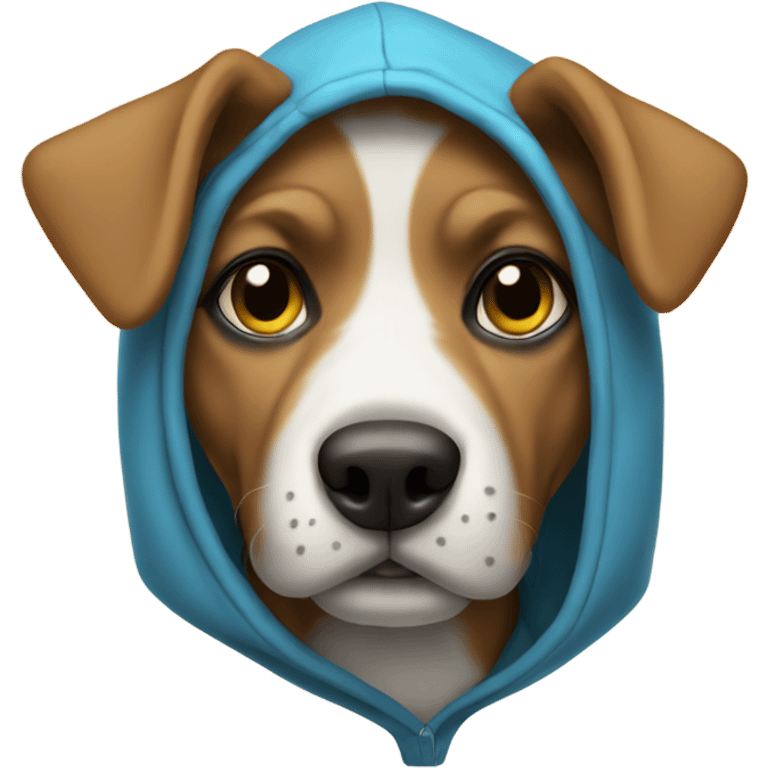 Dog wearing hoodie emoji