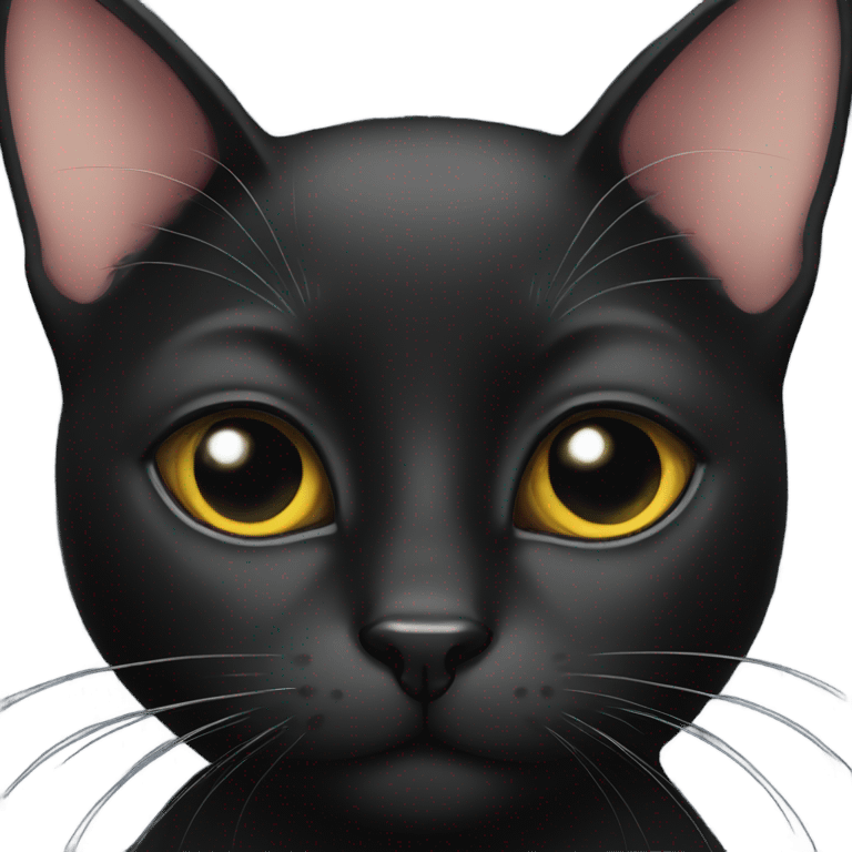 Black cat with one eye emoji