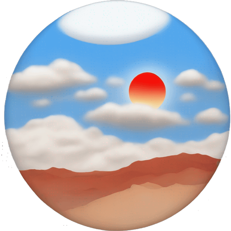 Blue sky, white sun and red earth  emoji