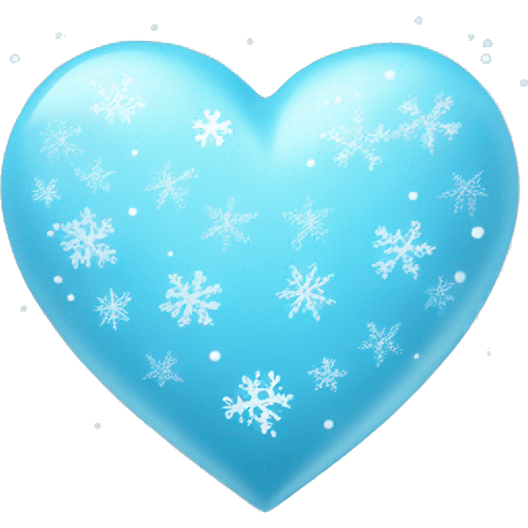 Light blue heart with small snowflakes emoji