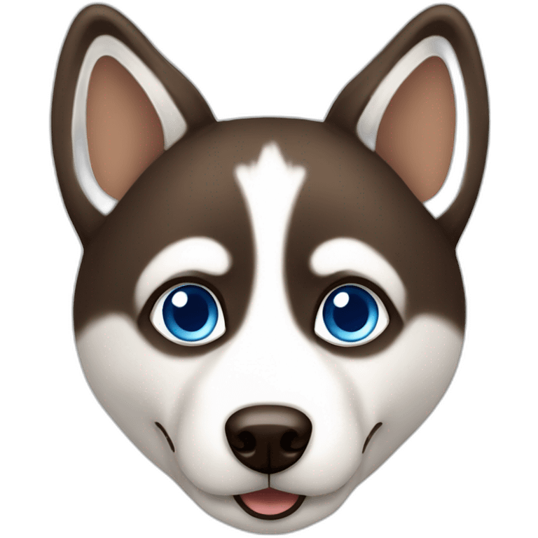 A brown husky with blue eyes emoji